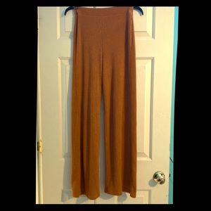 Mustard textured flowy pants